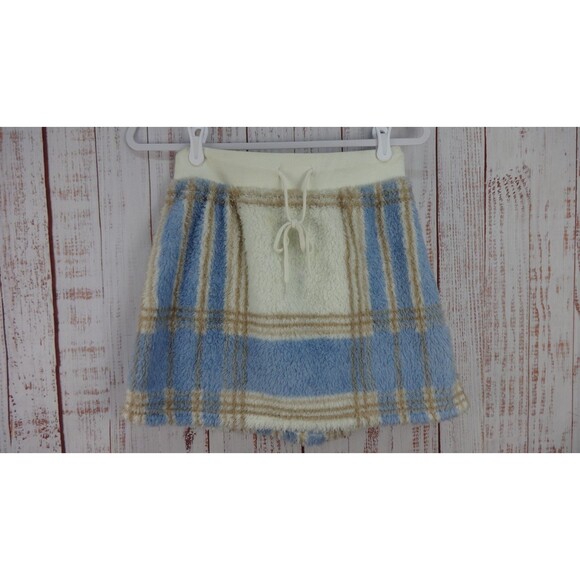 CALI 1850 Skirt Women Medium Plaid Fur Mini School Girl Preppy Academia - Picture 1 of 7